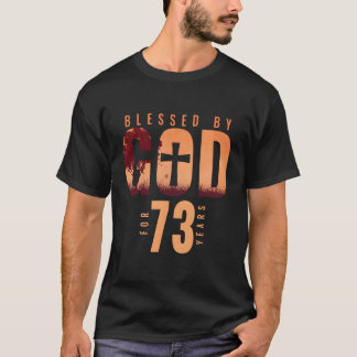 Camiseta Bendecido Por Dios Durante 73 Años 73 Años Religio