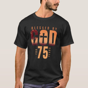 Camiseta Bendecido por Dios durante 75 años 75 cumpleaños R