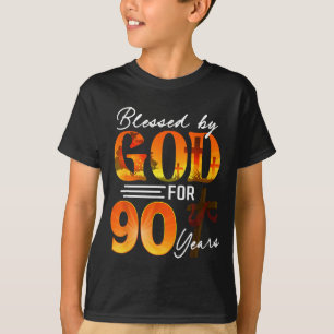 Camiseta Bendecido por Dios durante 90 años Regalo Cumpleañ