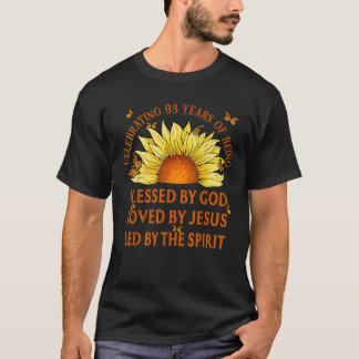 Camiseta Bendecido por Dios durante 93 años Sunflower Chris