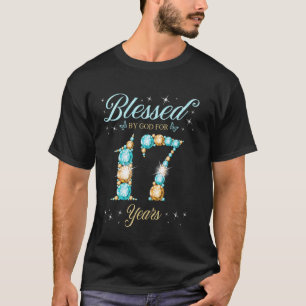 Camiseta Bendecido Por Dios Por 17 Años Cumpleaños 17 B Da