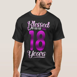 Camiseta Bendecido por Dios por 18 años de edad Cr