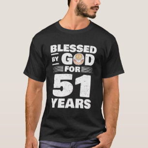 Camiseta Bendecido Por Dios Por 51 Años - 51 Años