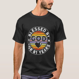 Camiseta Bendecido Por Dios Por 81 Años 81ª