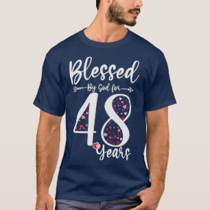 Camiseta Bendecido por Dios por el regalo de cumpleaños 48 