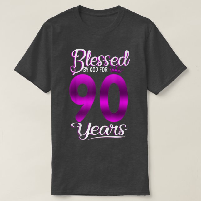 Camiseta Bendecido por Dios por el regalo de cumpleaños núm (Diseño del anverso)