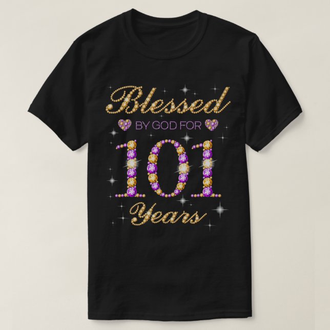 Camiseta Bendecido Por Dios Por La Fiesta De Cumpleaños De  (Diseño del anverso)