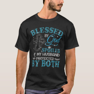 Camiseta Bendecido Por Dios Que Mi Esposo Está Protegido Po