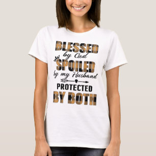 Camiseta Bendecido Por Dios Que Mi Esposo Estropeó