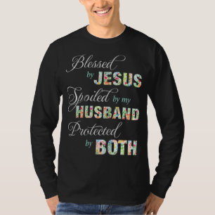 Camiseta Bendecido Por Jesús Que Mi Esposo Protegido B