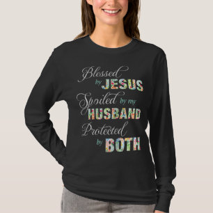 Camiseta Bendecido Por Jesús Que Mi Esposo Protegido B
