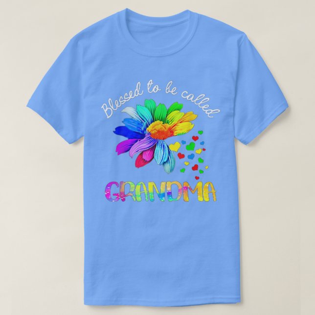 Camiseta bendecido por ser llamado abuela nieto autismo con (Diseño del anverso)