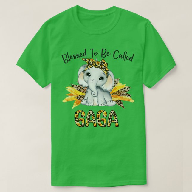 Camiseta Bendecido Por Ser Llamado Gaga Sunflower Elephant  (Diseño del anverso)