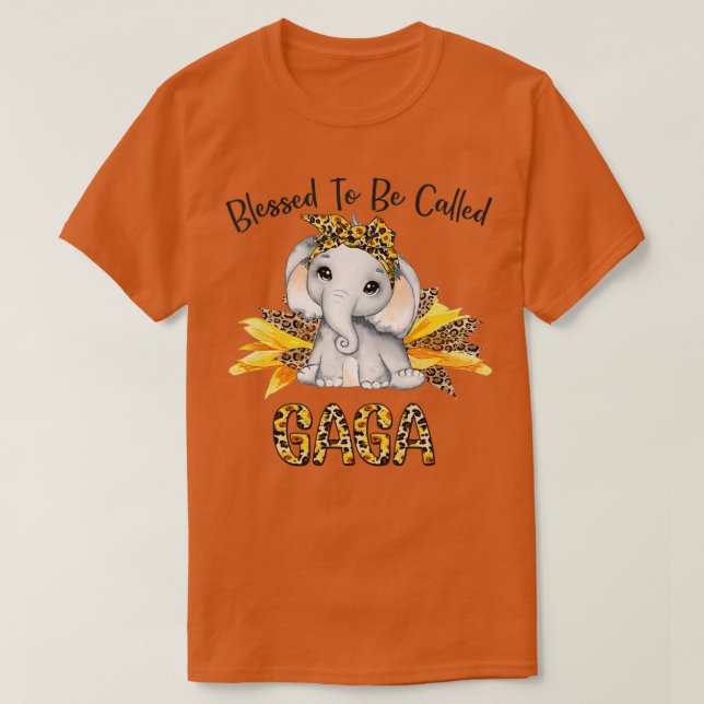 Camiseta Bendecido Por Ser Llamado Gaga Sunflower Elephant  (Diseño del anverso)