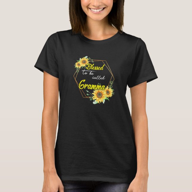 Camiseta Bendecido Por Ser Llamado Gramma Sunflower Gramma  (Anverso)