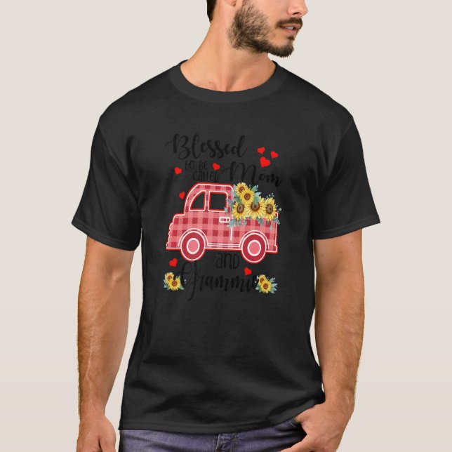 Camiseta Bendecido Por Ser Llamado Grammie Sunflower Truck  (Anverso)