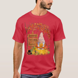 Camiseta Bendecido Por Ser Llamado Mama Gnome Pumpkin Fall