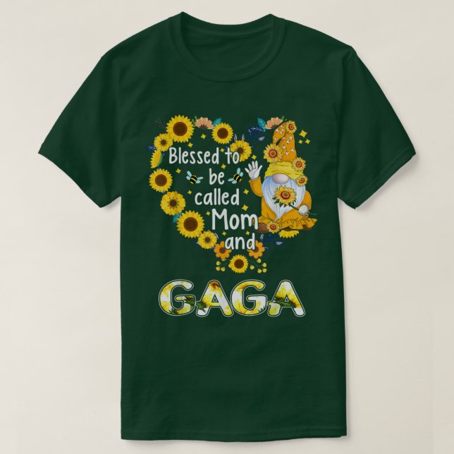 Camiseta Bendecido ser llamado Mamá y Gaga Fall Gnome Sunfl (Diseño del anverso)