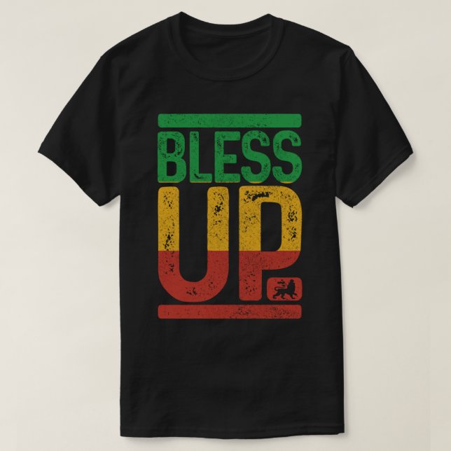 Camiseta Bendeciendo La Música De Reggae El León Rastafari  (Diseño del anverso)