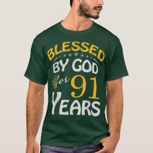 Camiseta Bendición de Dios por 91 años feliz 91