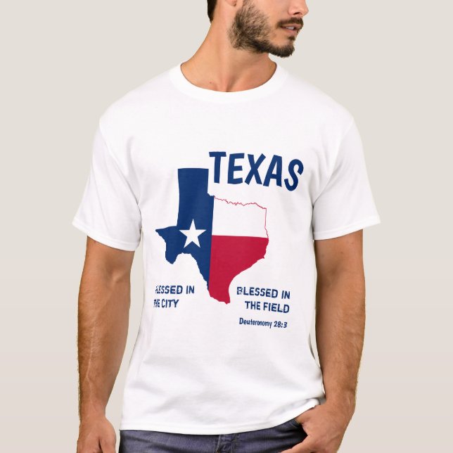 Camiseta Bendición de la Escritura Cristiana de TEXAS (Anverso)