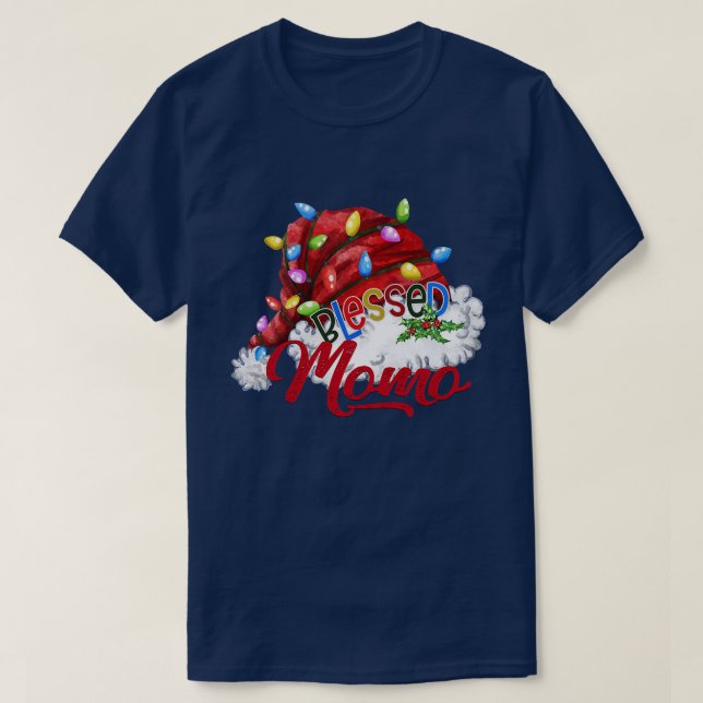 Camiseta Bendición para las mujeres de Momo Santa Hat navid (Diseño del anverso)