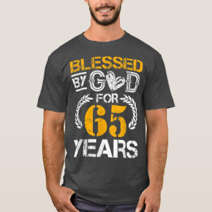 Camiseta Bendición vintage de Dios por 65 años Feliz 65° Bi