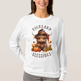 Camiseta Bendiciones de Acción de Gracias de Cute Highland