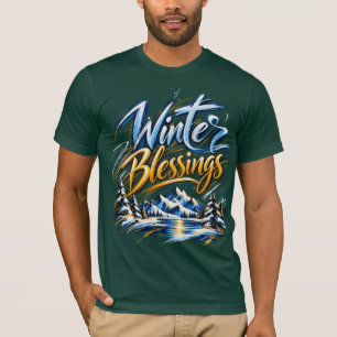 Camiseta Bendiciones de Invierno Familia Personalizada Homb