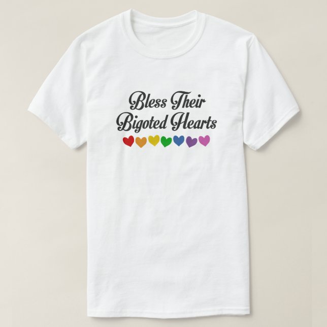 CAMISETA BENDIGA SUS CORAZONES BIGOTADOS (Diseño del anverso)