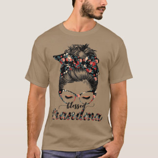 Camiseta Bendita Abuela Desordenada Mujeres De Bun Feliz Pa