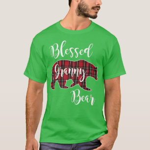 Camiseta Bendita abuela Oso Rojo Tartan Plaid Fun Grandma G