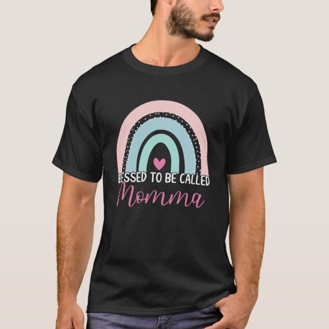 Camiseta Bendita Bendición Ser Llamada Mamá Boho Rainbow Mo (Anverso)