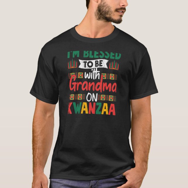 Camiseta Bendita Con La Abuela En Kwanzaa Fun African Ameri (Anverso)