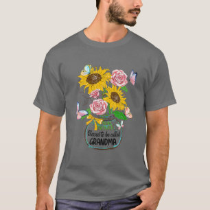 Camiseta Bendita De Ser Llamada Abuela Vida Flor Art Mothe