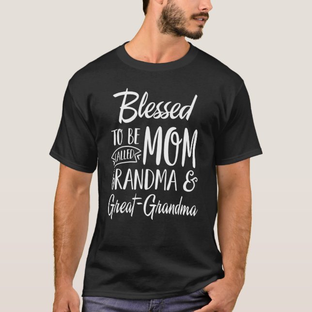 Camiseta Bendita De Ser Llamada Mamá Abuela Gran Abuela Mot (Anverso)