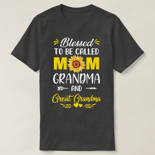 Camiseta Bendita De Ser Llamada Mamá Abuela Gran Abuela Mot (Diseño del anverso)