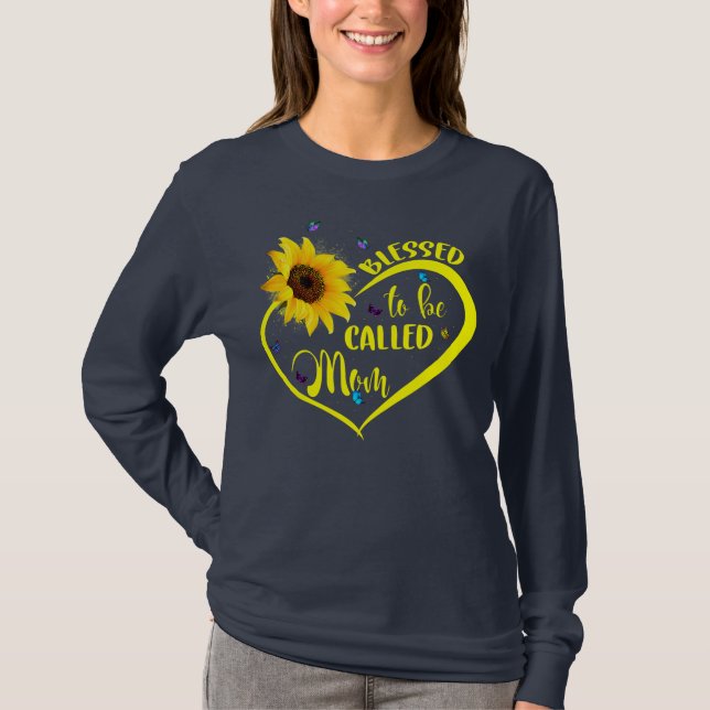 Camiseta Bendita De Ser Llamada Mamá Amantes Del Girasol Ab (Anverso)