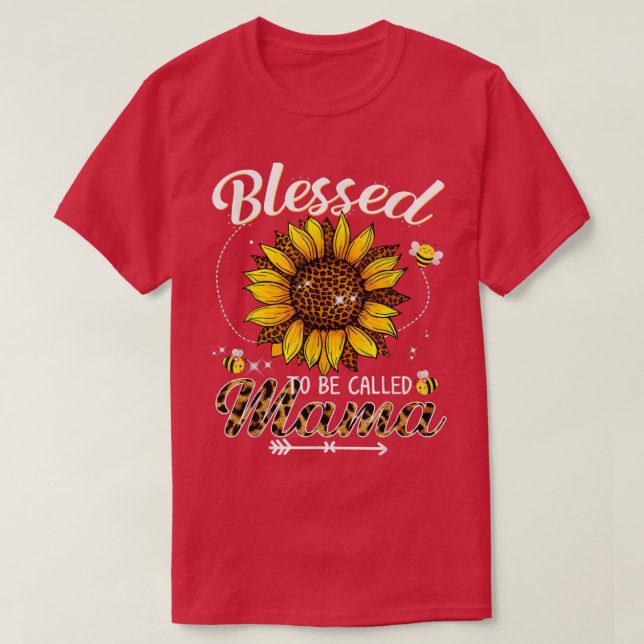 Camiseta Bendita De Ser Llamada Mama Funny Leopard Sunflowe (Diseño del anverso)