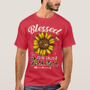 Camiseta Bendita De Ser Llamada Mama Funny Leopard Sunflowe