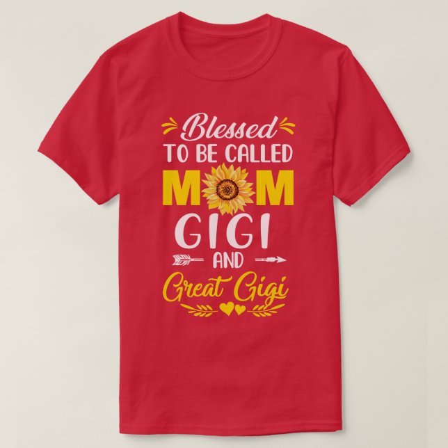 Camiseta Bendita De Ser Llamada Mamá Gigi Gigi Madres D (Diseño del anverso)