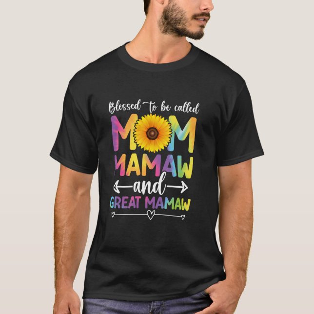 Camiseta Bendita De Ser Llamada Mamá Mamaw Y Gran Mamaw Lon (Anverso)