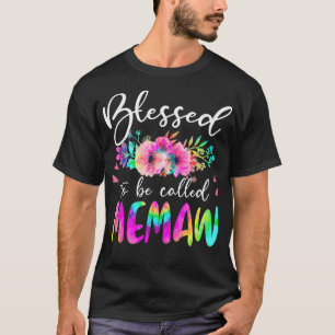 Camiseta Bendita De Ser Llamada Mamá Y Memaw Floral Tie Dye