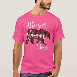 Camiseta Bendita Glammy Oso Rojo Tartan Plaid Grandma Gift