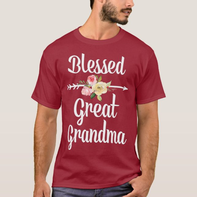 Camiseta Bendita gran abuela flor regalo grande (Anverso)