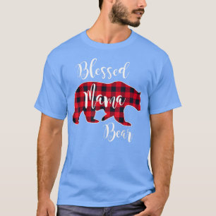 Camiseta Bendita mamá Bear Búfalo Check Paid Pattern Mom