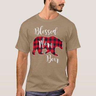 Camiseta Bendita mamá Bear Búfalo Cheque Patrón de Maquilla