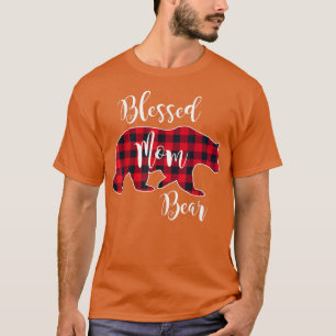Camiseta Bendita mamá Bear Búfalo Cheque Patrón de Maquilla