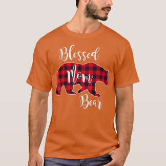 Camiseta Bendita mamá Bear Búfalo Cheque Patrón de Maquilla