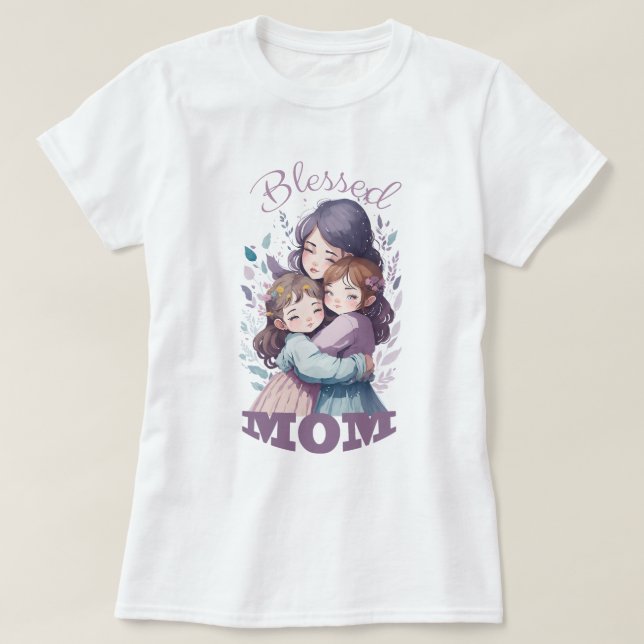 Camiseta Bendita mamá, regalo del día de la madre y cumplea (Diseño del anverso)